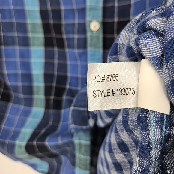 Carbon‎ 2 Cobalt Shirt Mens XL Button Up Long Sleeve Preppy Blue Plaid Flannel - Picture 5 of 12